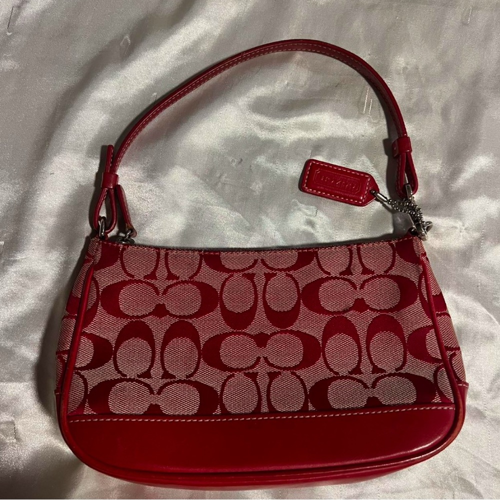 Red Coach Vintage Canvas Bag